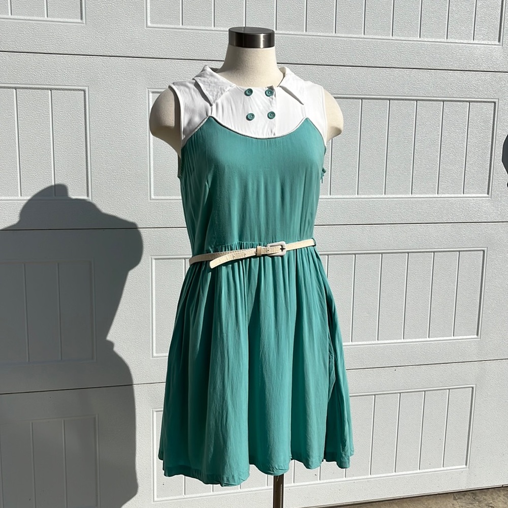 Myrtlewood of California – ModCloth White & Teal Dress